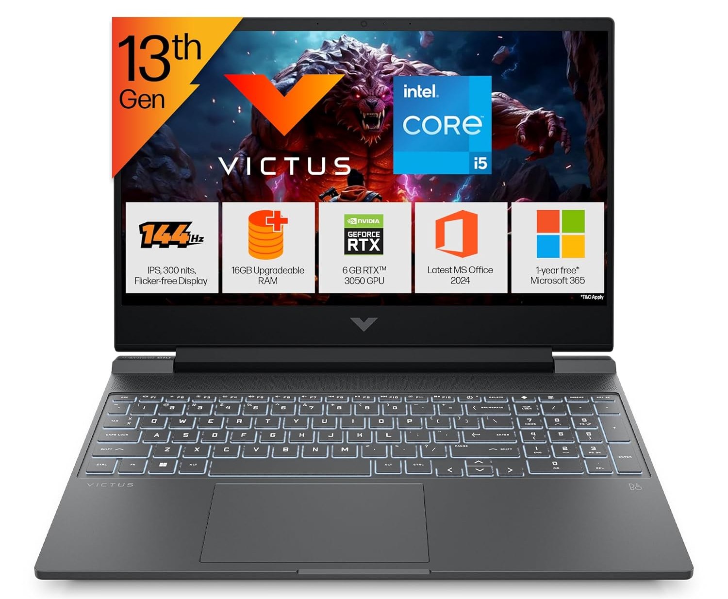 HP Victus 15 Gaming Laptop - Core i5-13420H, RTX 3050
